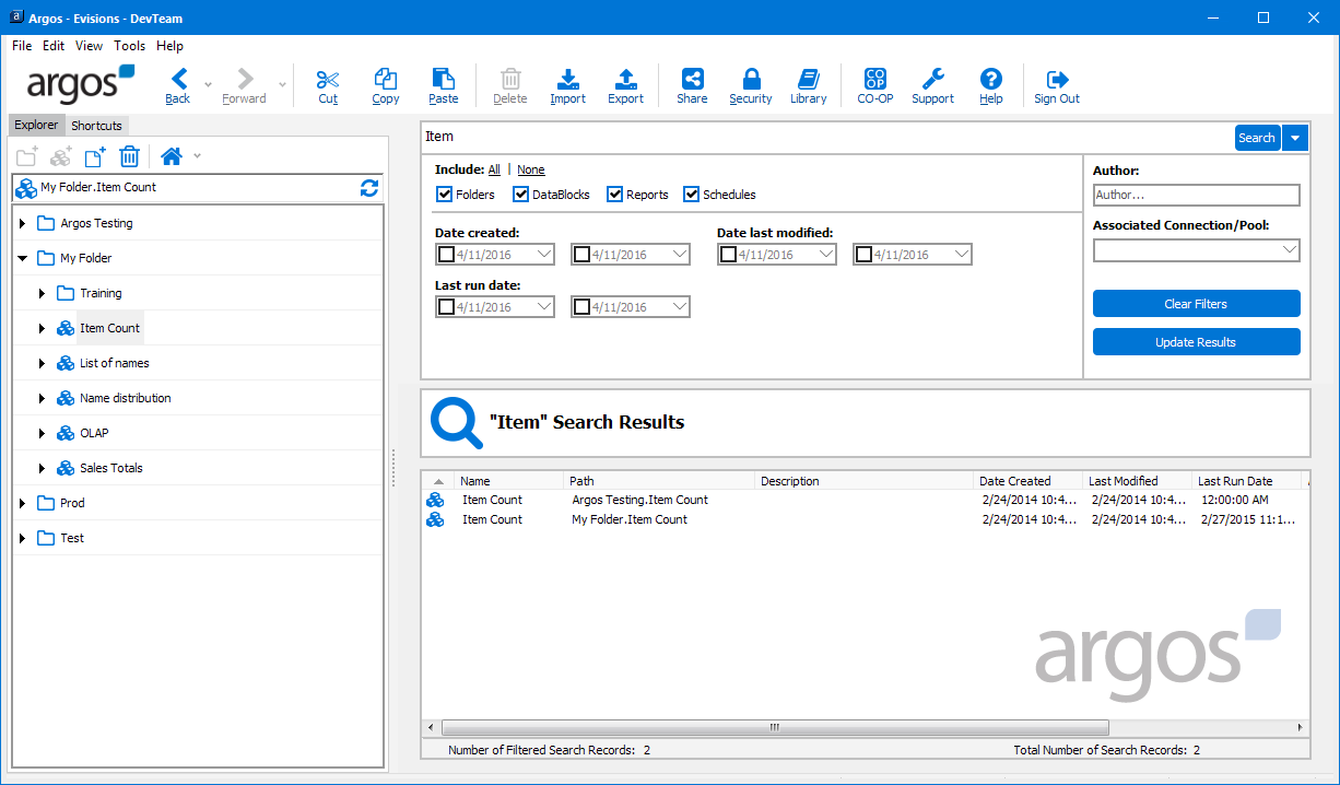 Advanced Search has been expanded using the arrow button at the upper right of the Search Bar.  The Search bar is now located at the top of the right half of the screen (main window)